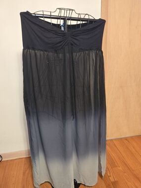 Swimsuits For All Black-Grey Ombre Swimsuit Coverup 26/28w